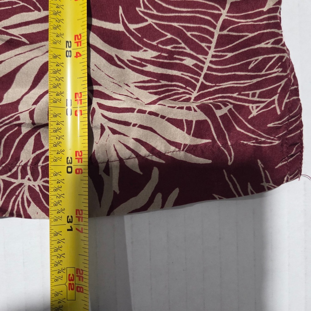 Firethorn Mens Silk Tropical Leaf Print Short Sleeve Button Up Shirt XL - Picture 7 of 7